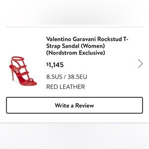 Red Valentino rockstud heeled sandal. Size 38.5.